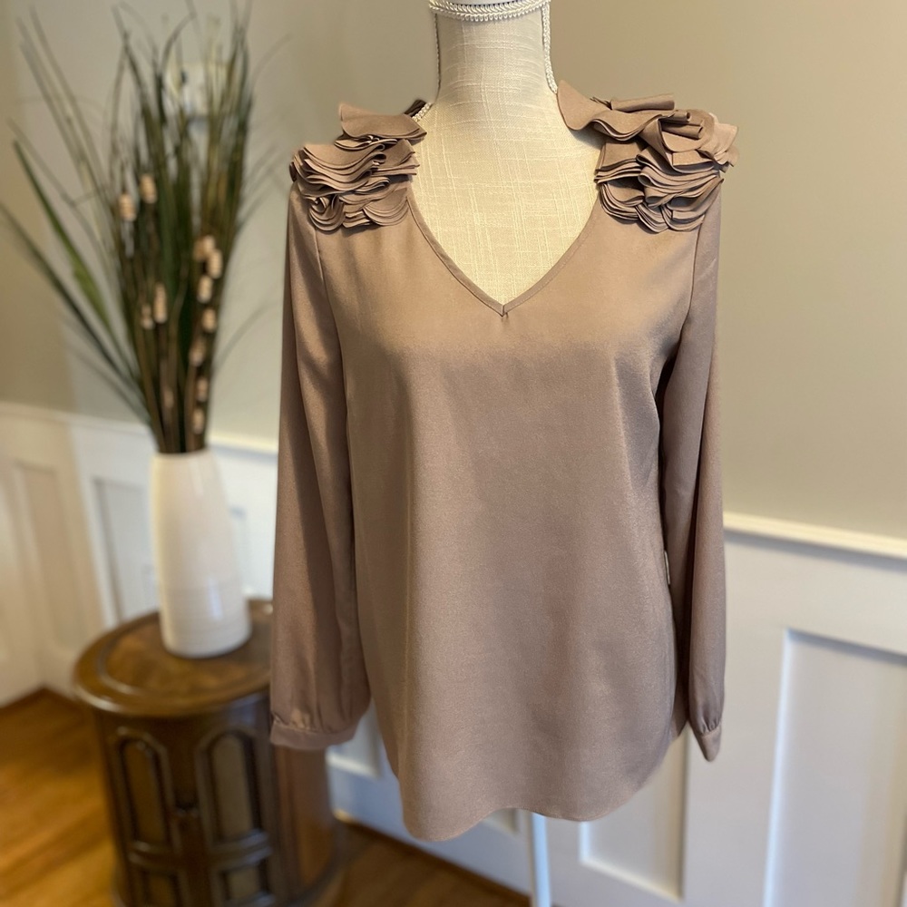 Ark & Co taupe blouse